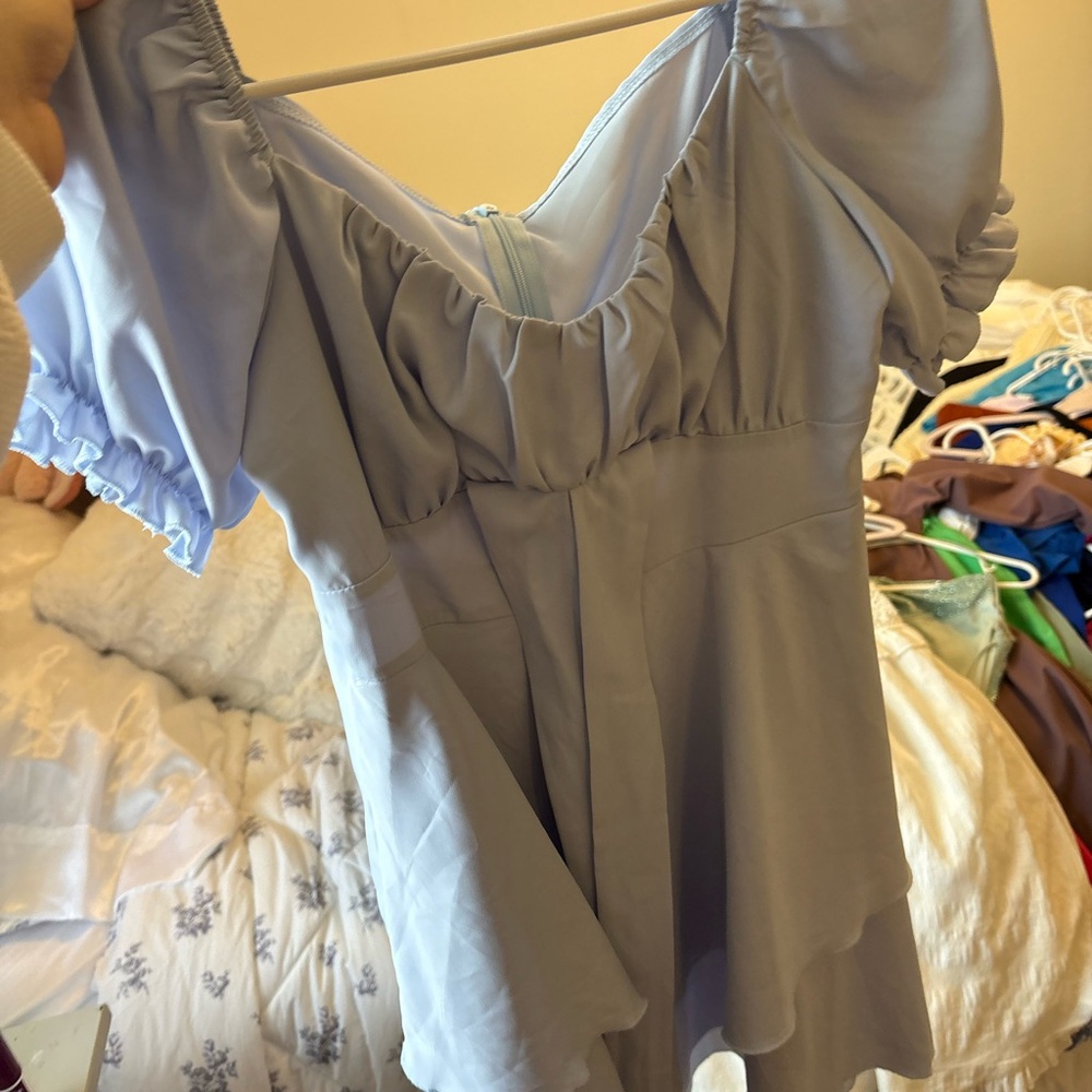 Light Blue Ruffled Dress